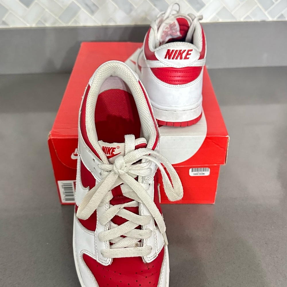 Nike Kids Red and White Athletic Sneakers
